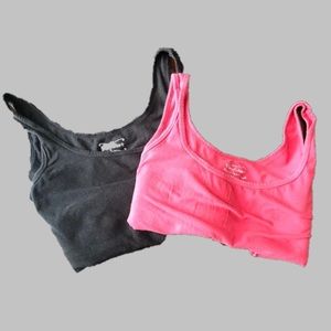 Bump Start Bundle of 2 Motherhood Maternity Black and Red Tank Tops (Size:Large)